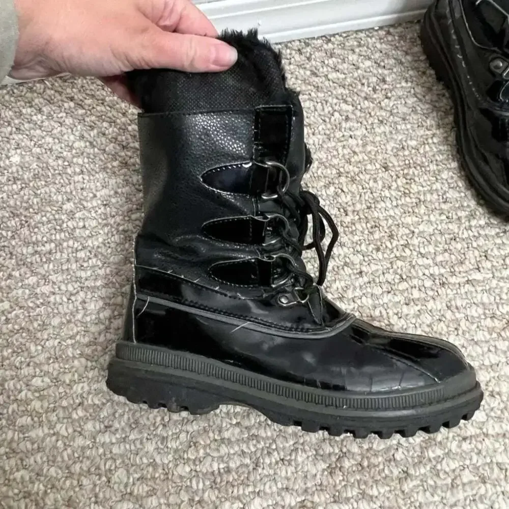 Aquatherm santana black winter  fur warm boots size 6